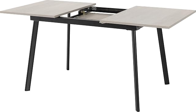 Seconique Avery Extending Dining Table, Concrete/Grey Oak Effect/Black, W 1200-1600mm x D 800mm x H 760mm