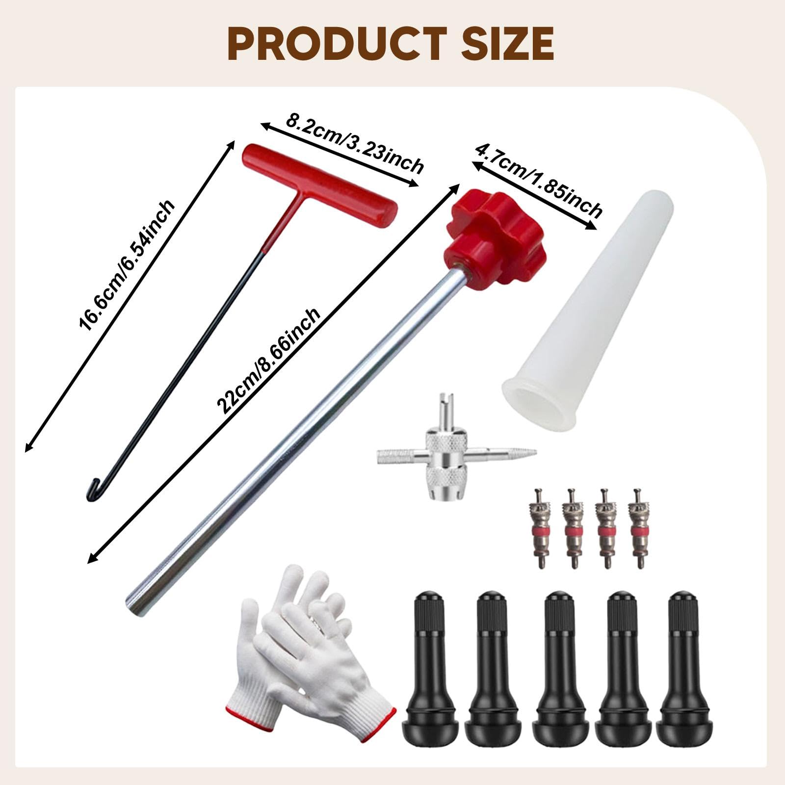 Válvula Rápida de Cambio de Neumático Juego Instalación Extracción Núcleo Vástago Kit con Gancho en T Tubo Guía Material Metálico Aplicación en, Style D