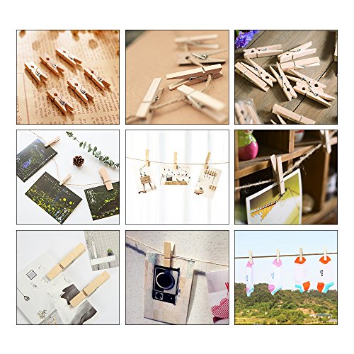 Jazzka Mini Mollette in Legno Naturale 100 Pezzi