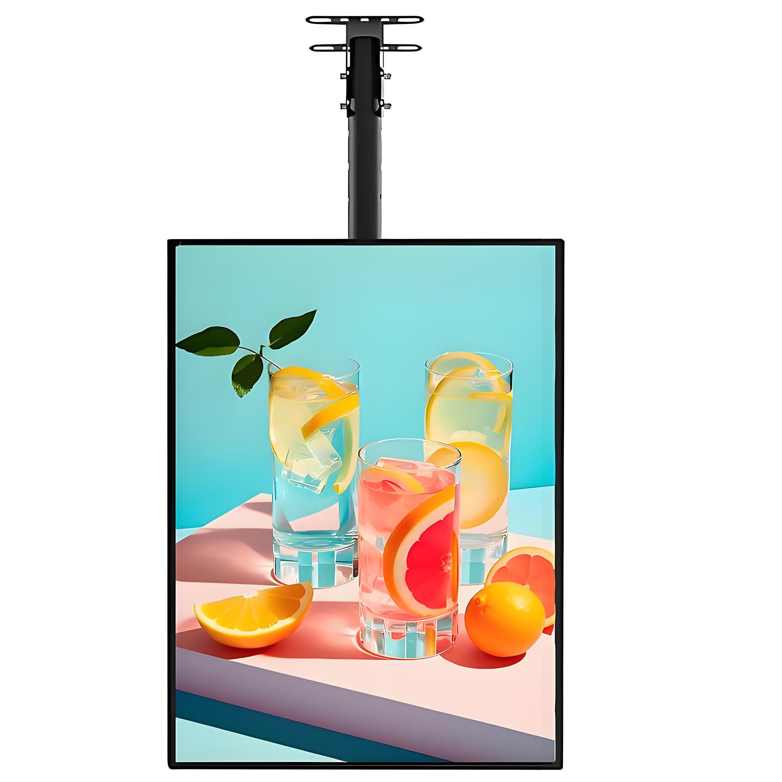 Caja de luz LED, marco delgado a presión, tablero de menú retroiluminado para restaurante, cafetería, tienda, cartelera montada en la pared, pantalla vertical