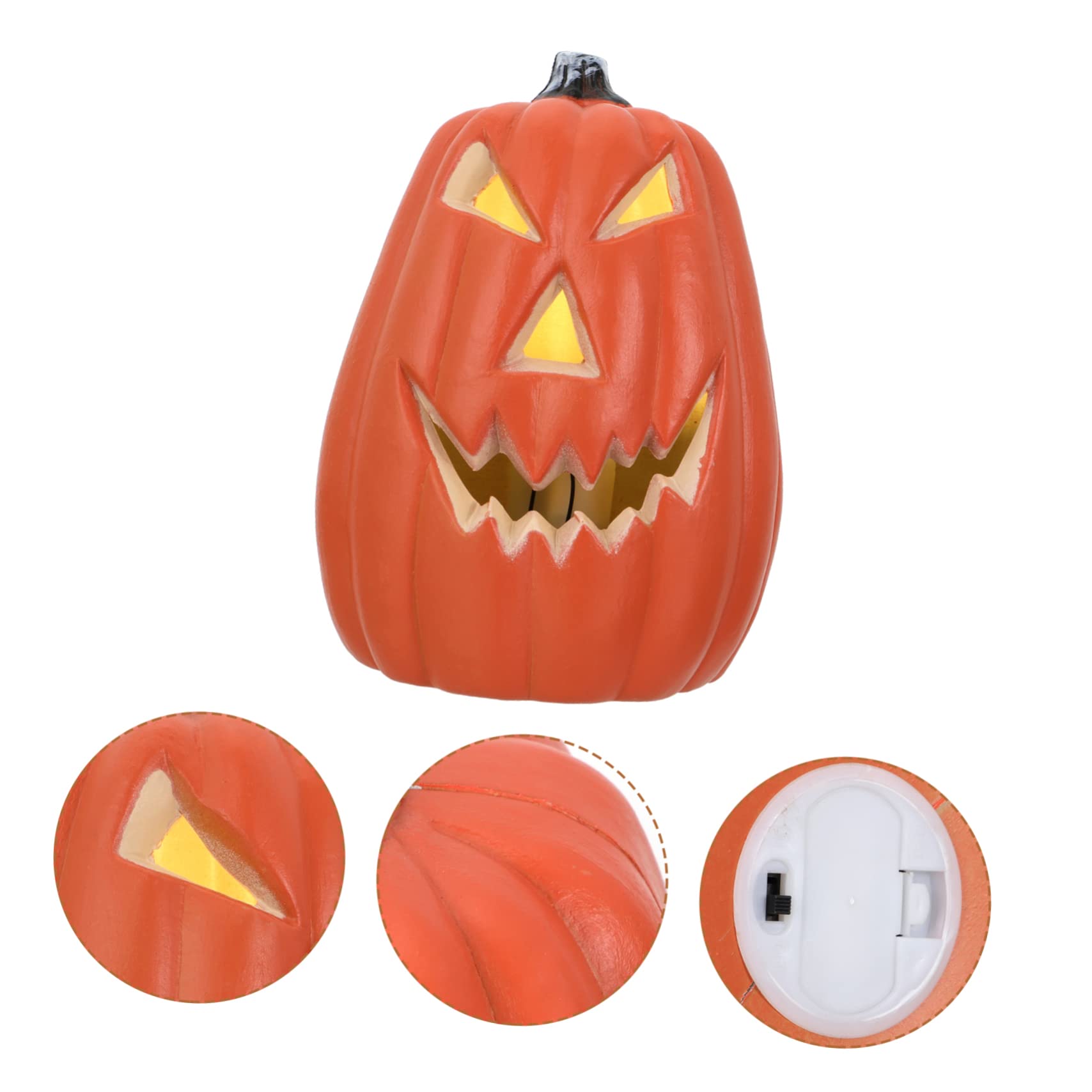 Cabilock Halloween Pumpkin Light Decoration Creative Festival Ornament for Home Scary Face Design Reusable for Indoor Outdoor Halloween Celebrations