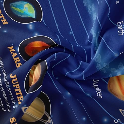 Miniatura 5 de Tapiz del Sistema Solar para Dormitorio de Niños Varones, Espacio Exterior Galaxia Póster Educativo de Fiesta Tapices Decoraciones Arte de Pared