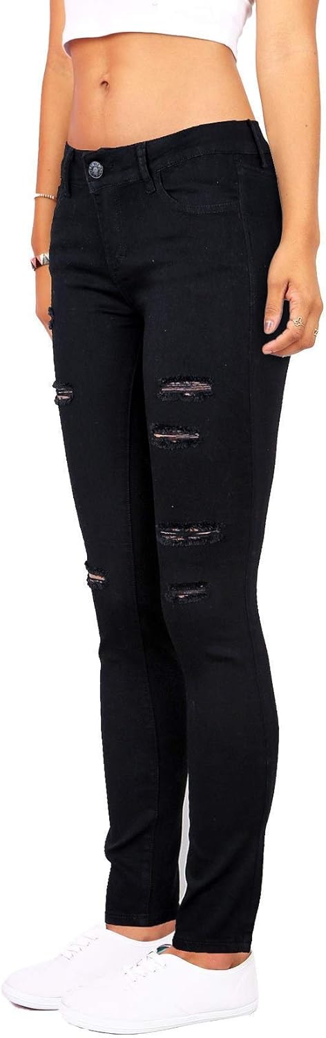 Women's High Waisted Jeans for Women Ripped Skinny Stretch Jeans Distressed Butt Lifting Denim Pants - Image 3
