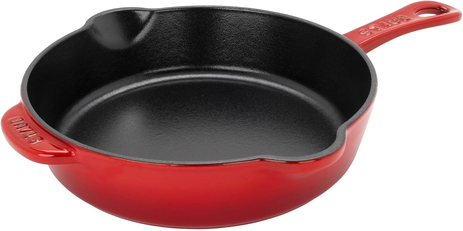STAUB Cast Iron 8.5in Traditional Deep Skillet - Cherry