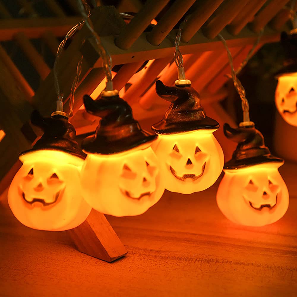 Guirlande citrouille Halloween 50 LED de 5m à piles pour décoration maison