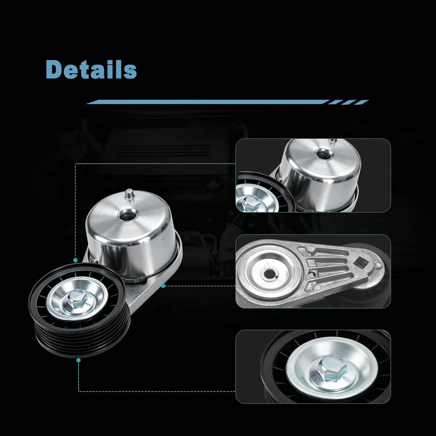 AUCERAMIC Engine Serpentine Belt Drive Kit for Ford Explorer 2000-2003 4.0L V6 Replace# 90K38137A | Compatible with Ford Explorer Sport 2000-2005, Ranger 2001-2011, Mazda B4000 2001-2009, Mercury Mountaineer 2000-2001 4.0L V6