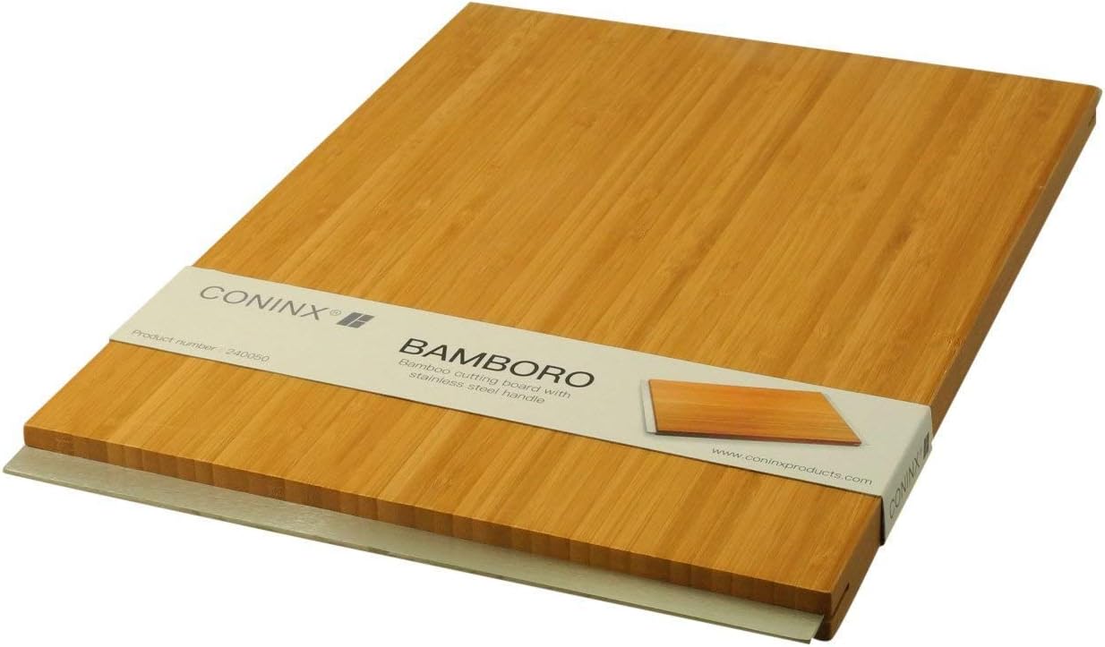Large Design Bamboo Cutting Board - 43x30x2 cm - Thick Strong Bamboo Wood chopping board with handles