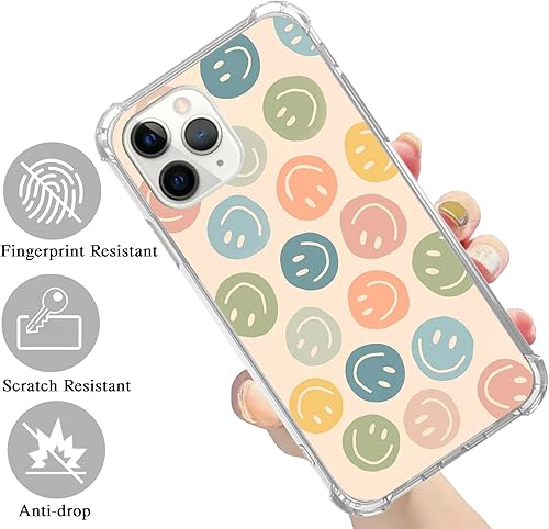 Miniatura 2 de Bonita funda de cara sonriente colorida compatible con iPhone 11 Pro Max, funda de cara feliz para iPhone 11 Pro Max, funda de TPU para teléfono