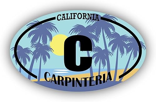 (x3) 2x3 inch Stickers  C Carpinteria California Ocean, Sea, Lake, Sand, Surfing, Paddleboarding  Foror Cars, Windows, laptops, flasks, Water