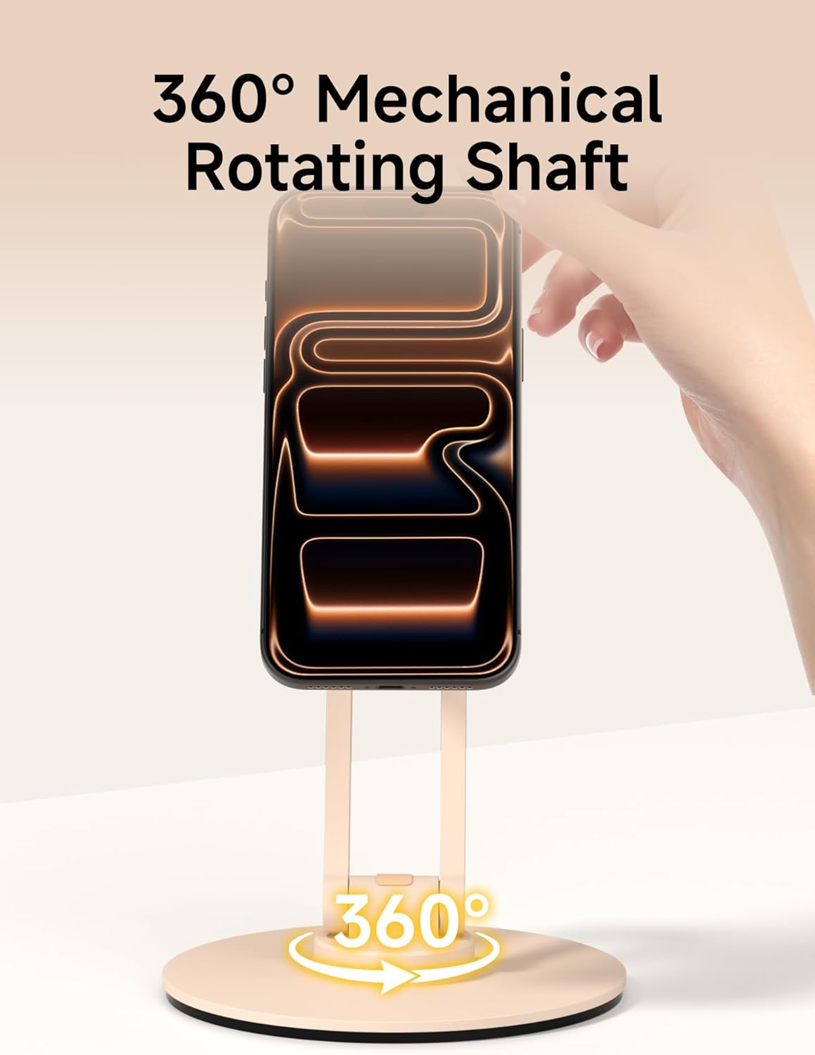 Hagibis Magnetic Phone Stand for MagSafe 360° Rotation Foldable Triaxial Aluminum Desk Phone Holder Height Adjustable for iPhone 17 16 15 Pro Max (Pink)