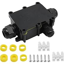 Outdoor Electrical Junction Box, 3 Way M20 Coaxial Cable Connector Wire Range 4 to 9mm 9 to 12mm 12 to 15mm, IP68 Waterproof External Electric Power Cord Boxes