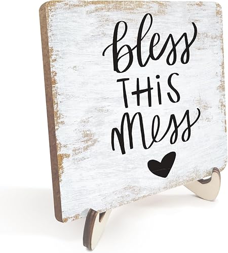 Miniatura 21 de Letrero de escritorio inspirador de madera rústica, 5.1 x 5.1 pulgadas, material de madera, soporte de mesa para decoración del hogar u oficina