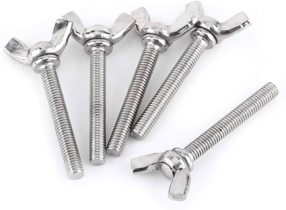 ボルト, 5PCS/袋 ウィングボルト ボルトセット ねじ 手ねじ 蝶ねじM5 圧造蝶ボルト ステンレス 304ステンレス鋼 翼の蝶ねじ ボルト ウィングボルト 機械締める物(M5*40mm)
