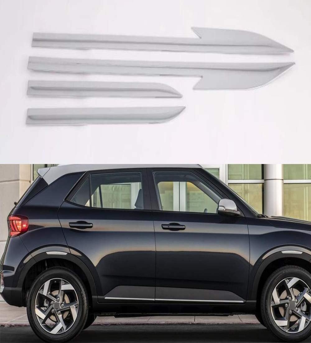 ABS Chrome Car Body Door Side Molding Trim sill Cover Guard Compatible for Hyundai Venue 2019-2020