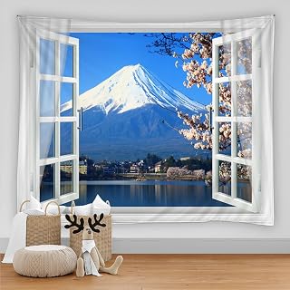 自然屋外風景タペストリー冬雪の森ツリーアート美的部屋の装飾ホームリビングルーム寝室の装飾タペストリー