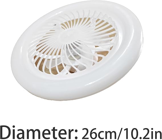 Minimalist Remote Control Fan Light, Embedded Fan, E27 Screw White Light, Ceiling Fan Lights