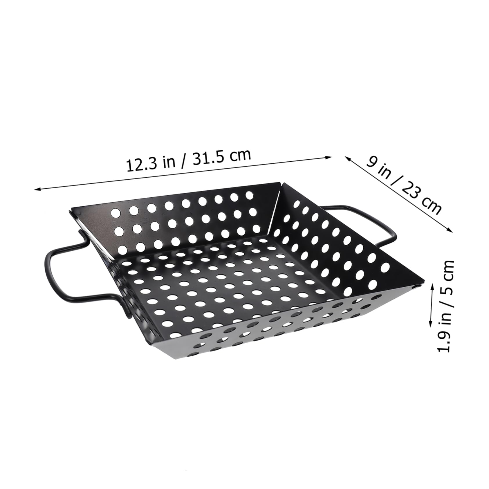 PRETYZOOM Large Grill Basket Non-stick Bbq Grill Mesh Bbq Drain Pan Heat-resistant Barbecue Plate Square Barbecue Pan