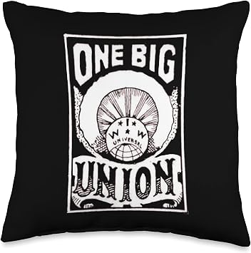 IWW ONE BIG UNION HD STAMP VINTAGE POSTER IMAGE Throw Pillow