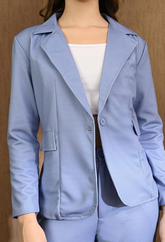 Image of Women Printed Blazer Pant Set- Women's Casual Office Business 3-Piece Printed Suit, Single-Breastered Blazer Camisole and Pant Set