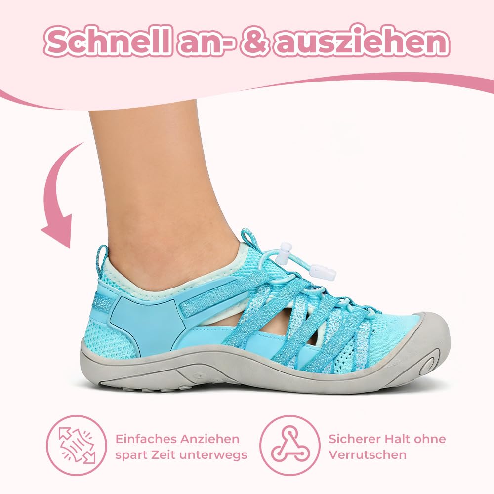 Mishansha Trekkingsandalen Damen, Atmungsaktiv Rutschfest Wandersandalen, Bequem Geschlossene Sandalen für Damen, Gr. 36-42