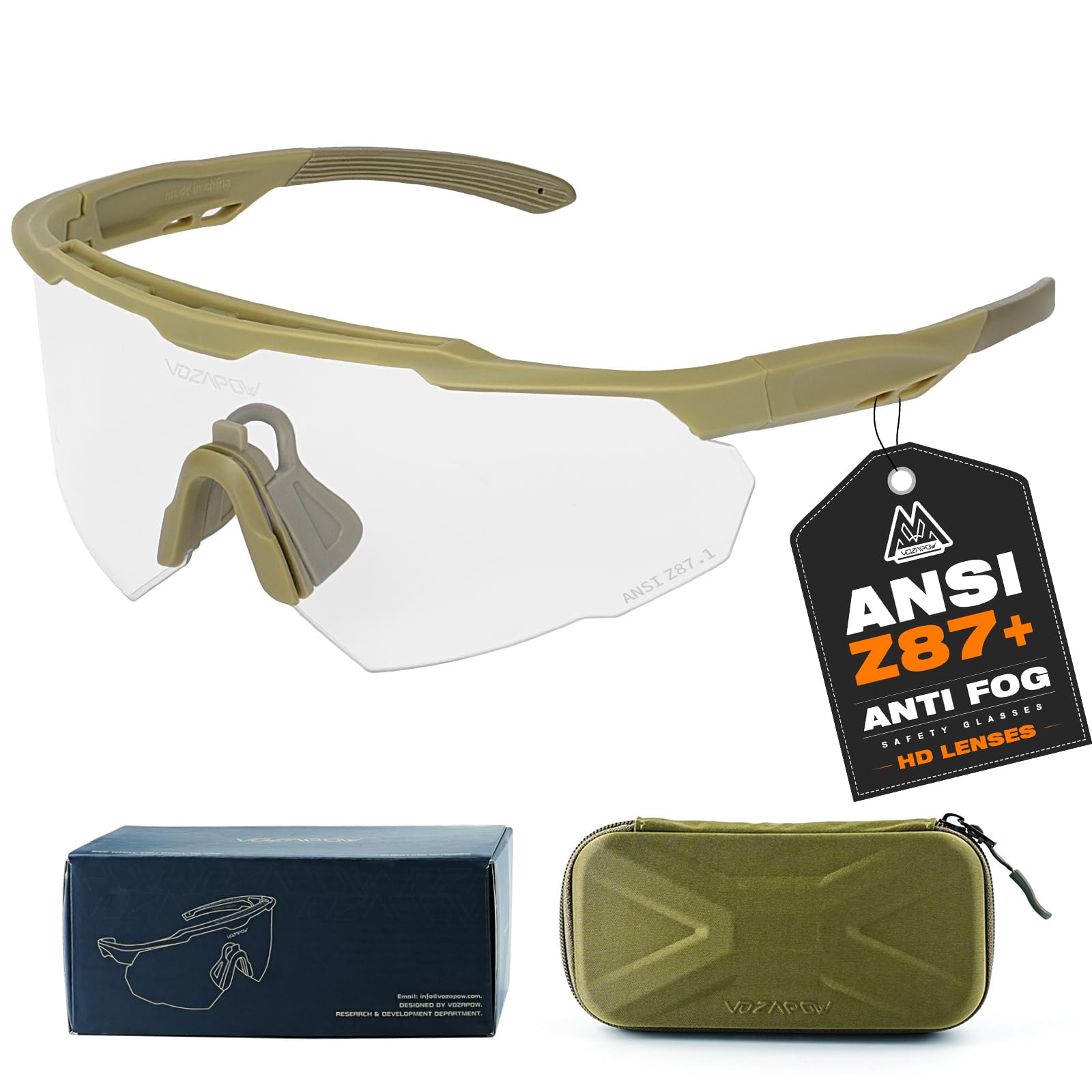 Range Tactical Shooting Glasses ANSI Z87+ UV400 Safety Glasses