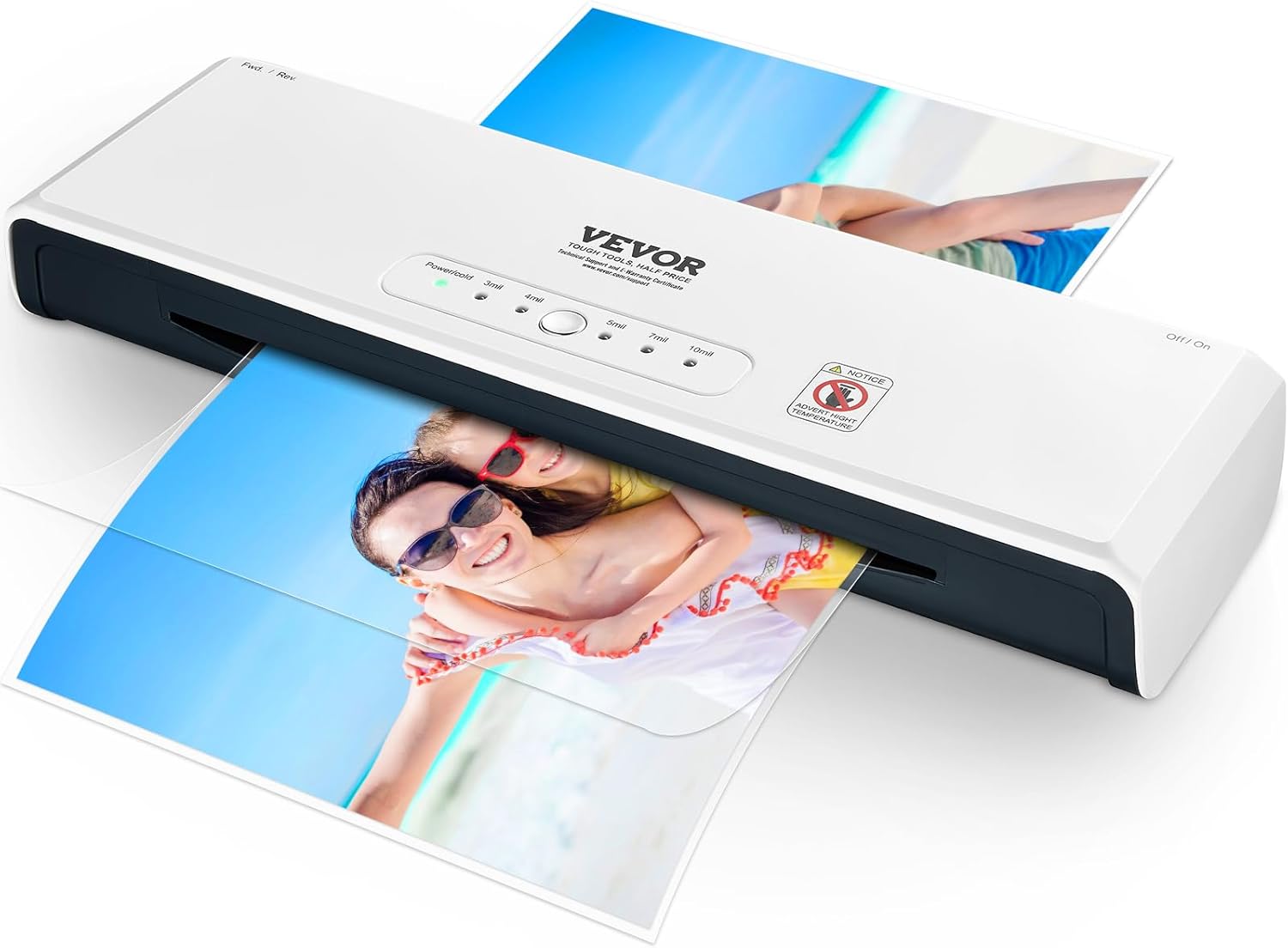 VEVOR Laminator, 13-inch Laminating Machine, 4 Rollers Hot and Cold Thermal Laminator, Quick Warm-up, Fast Laminating Machine with 3 mil Lamination Films for Home, Office, School