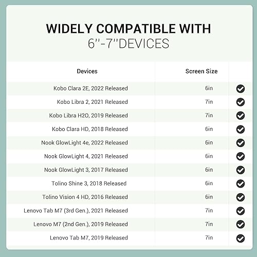 Miniatura 2 de MoKo Funda universal para Kindle eReaders Fire de 6", 6.8", 7" Kindle - KindleKoboVoyagaLenovoSony Kindle E-Book Tablet, funda ligera de piel