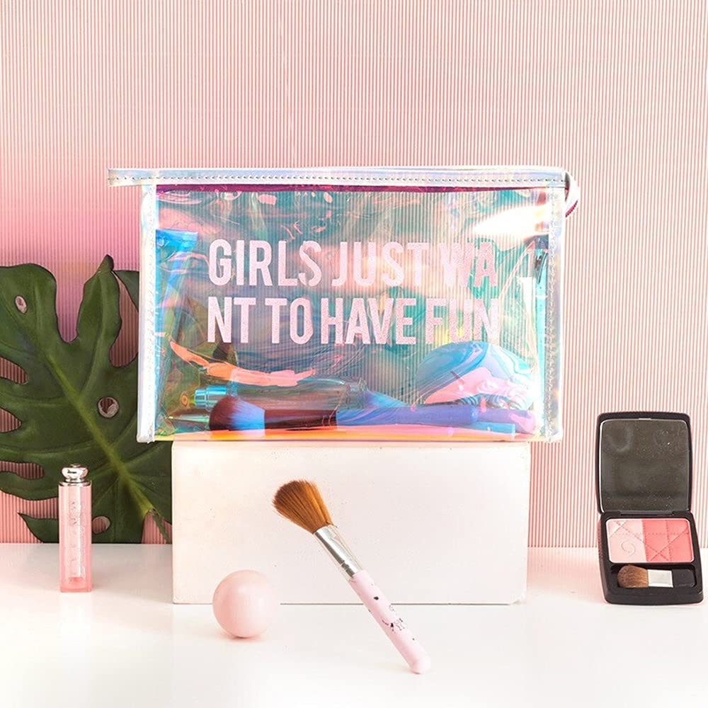 Colorful Soft Texture Storage Bag Ladies Travel Cosmetic Bag Laser Multi-function Large Capacity Clutch Bag Waterproof Moisture-proof Printing Wash Bag