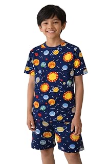 Ninos Dreams Boys Cotton T-Shirt & Shorts Coord Set (8-10 Years, Dark Blue)