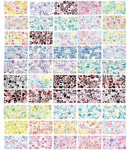 2500PCS Kpop Photocard Sticker Book Glitter Butterfly Heart Ribbon Decorative Stickers for Journaling Scrapbook Planner DIY Album Phone Case Aesthetic Decoration Supplies