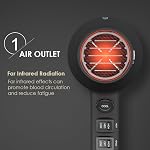 JINRI Ionic Hair Dryer with Diffuser & Comb and Concentrator, Lightweight Quiet Infrared Blow Dryer, Powerful 1875 Watt Motor for Smooth and Fast Drying Hair, Black