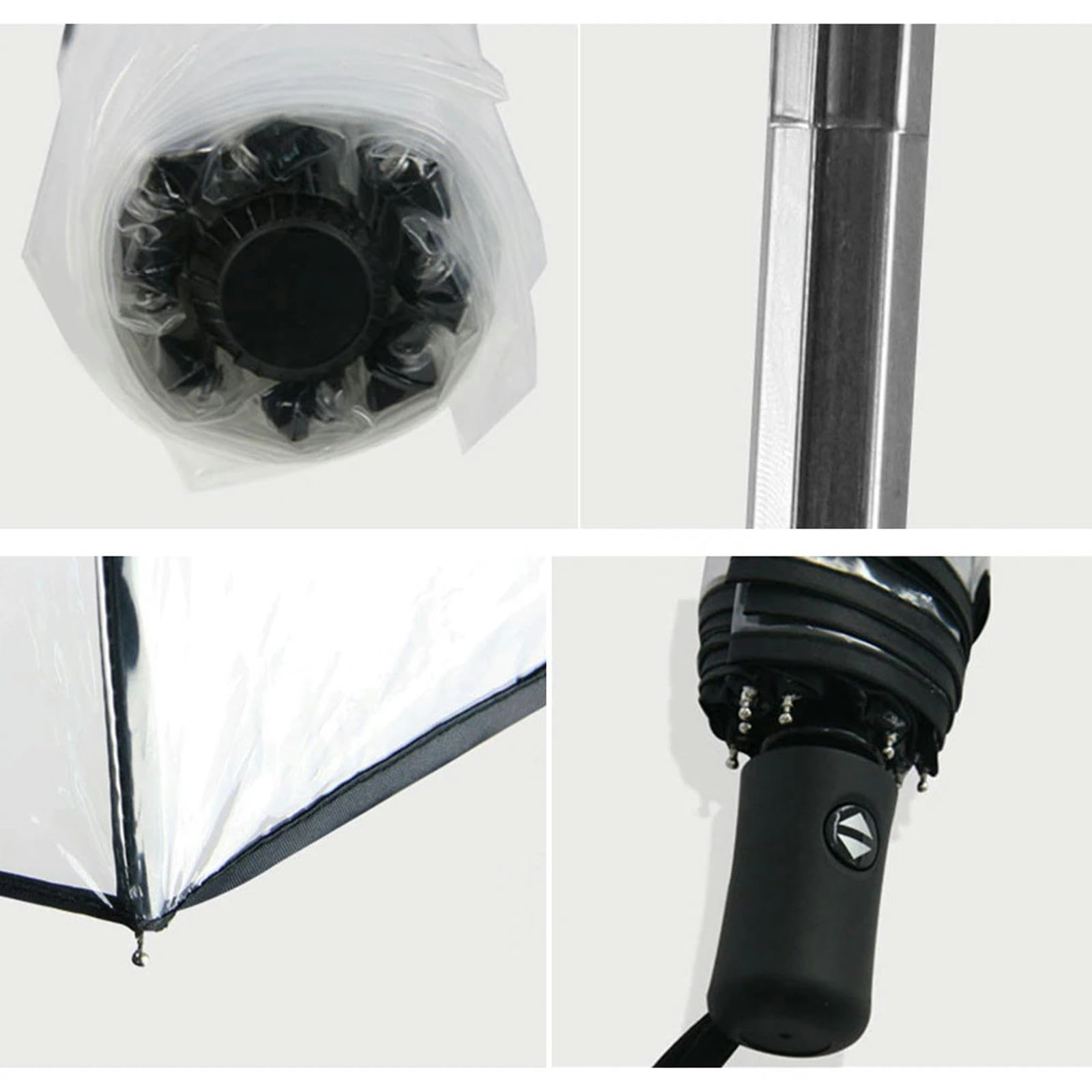 TEidea Regenschirm Transparent Winddicht Automatisch Faltbarer Regenschirm Unisex Tragbar Für Outdoor Reisen Und Business