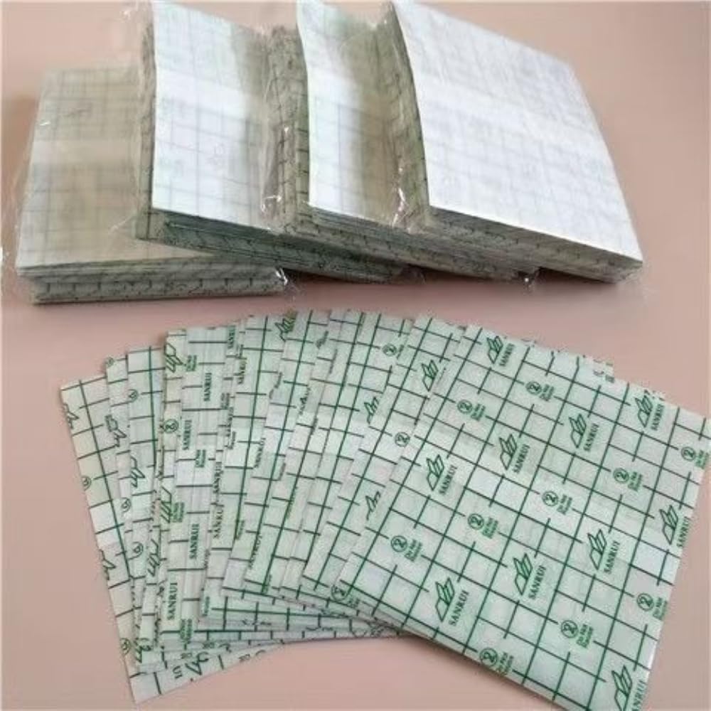 100 tiritas de ducha de diferentes tamaños, impermeables, desechables, de poliuretano, resistentes al agua, para duchas, apósitos para la fijación de medicamentos, 20 x 20 cm