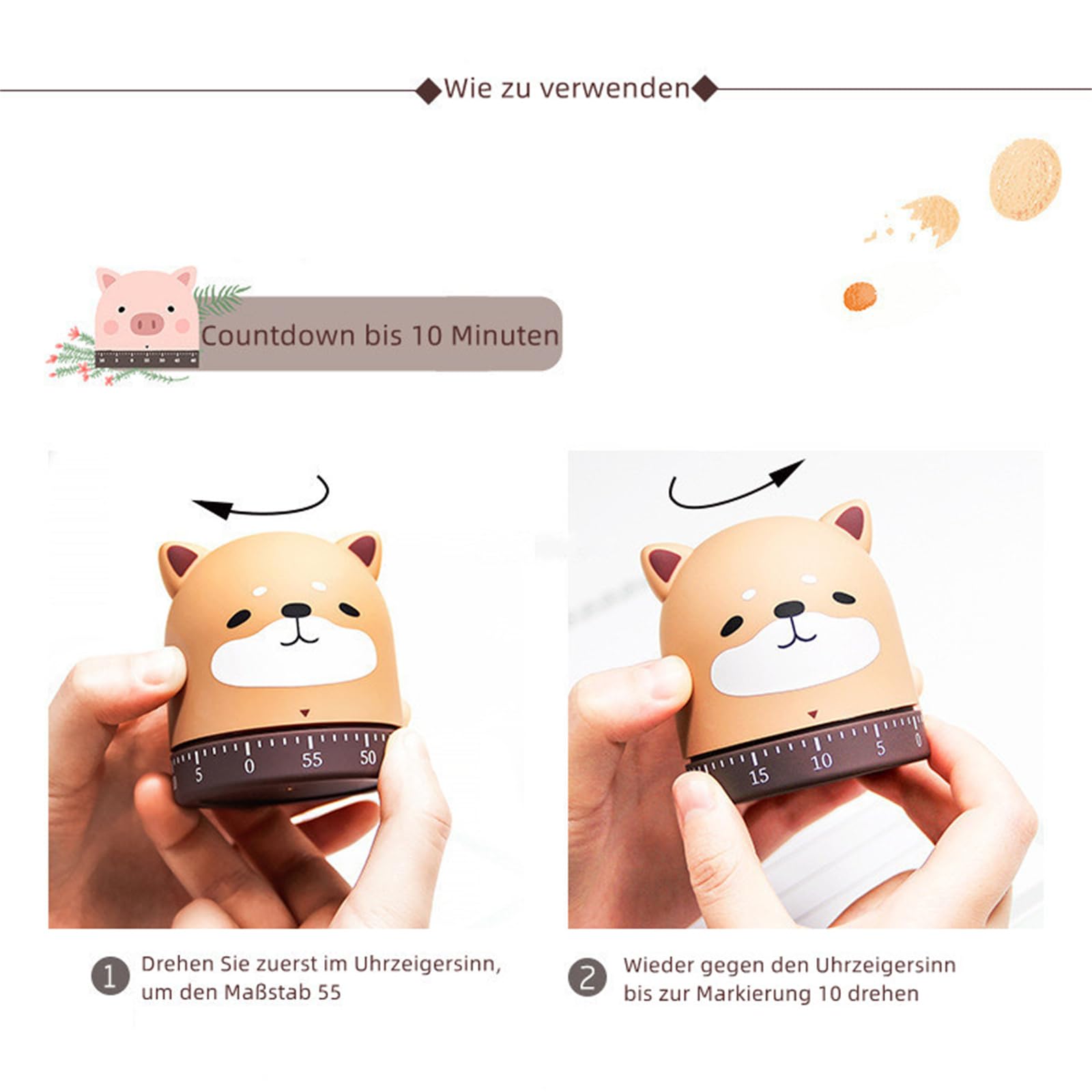 Lustige Capybara Eieruhr – Mechanischer Küchentimer, 60 Min. Countdown, Batterielos – Mit Klingel, Ideal Zum Kochen, Backen & Als Deko-Geschenk Eieruhr Capybara