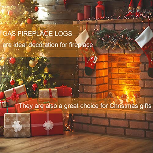Skypatio Gas Fireplace Logs Set, 9 Pcs Ceramic Wood Logs For Indoor Or Outdoor Fireplace, Fire Pit Decor, Lightweight & Portable #TOP6