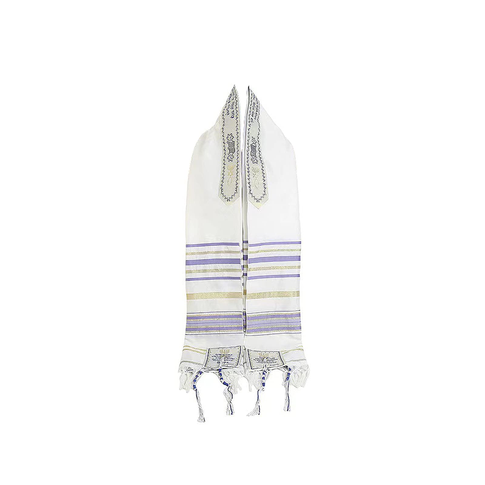Niceyea Unisex Light Purple 185 * 54 Cm Tallit Prayer Shawl Lord’s Name Spelled On 4 Corners The Messiah Tallit Messianic Shawl
