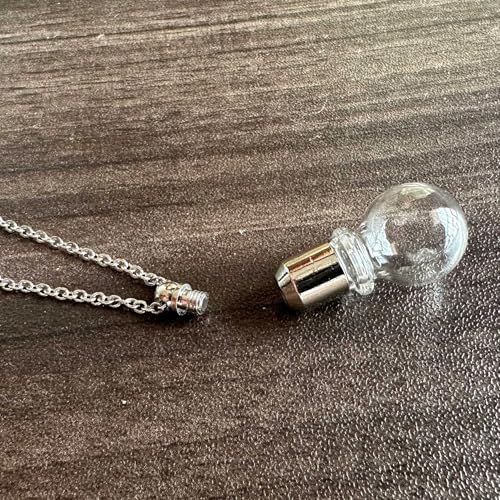 Urn Necklace for Ashes Stainless Steel Memorial Cremation Keepsake Necklace Glass Bottle Container Necklace3