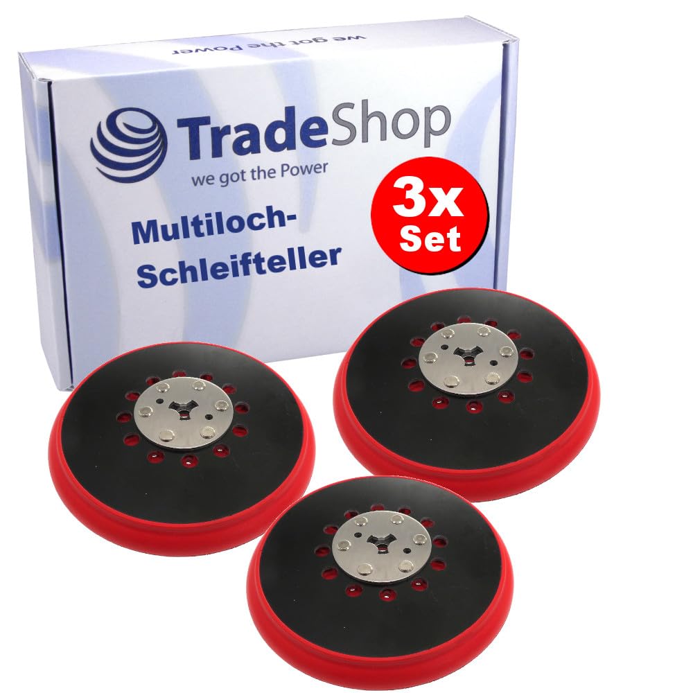 Trade-Shop Klett Medium Multi-Loch - Discos de lijado multi-agujeros, Recambios Lijadora Bosch, Compatibles con Bosch GEX 125-150 AVE, GEX 40-150, GEX 34-150 Lijadora Orbital M8 + 5/16'' UNF