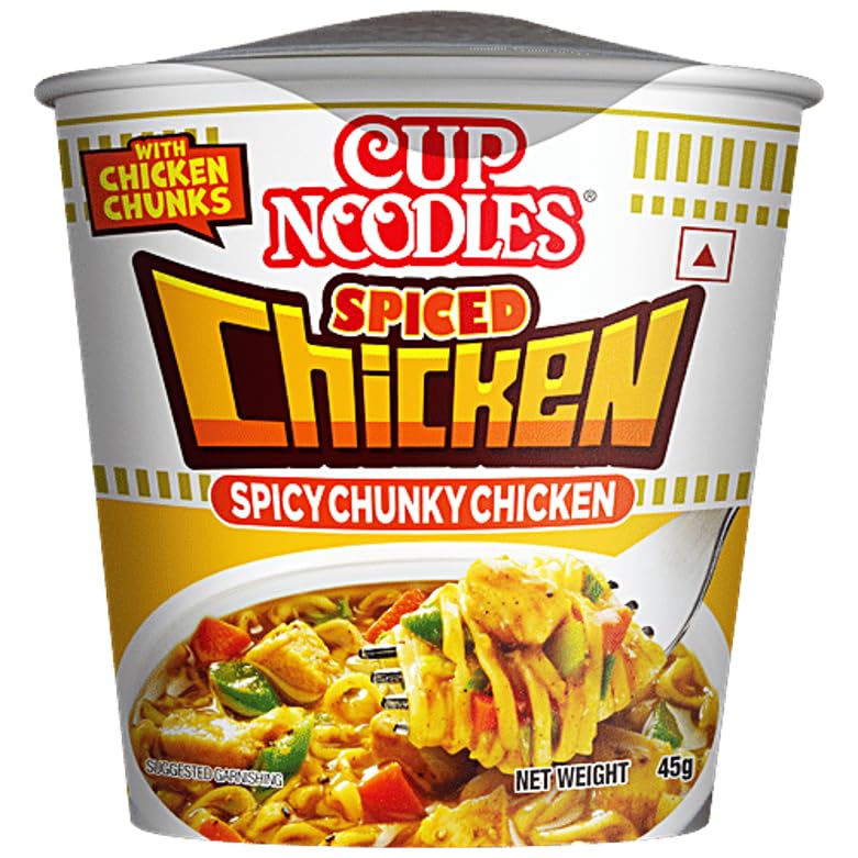 Nissin Cup Noodles Mini Spiced Chicken | Aromatic Spices with Savory Chicken and Spicy Chunks | Quick & Flavorful Snack | 45g