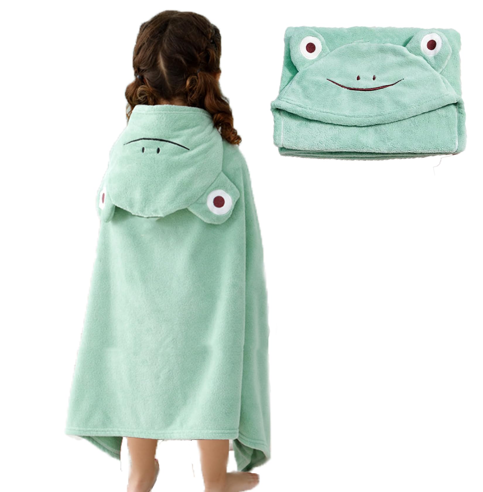 Baby Bath Towel with Hooded,Toddler Absorbent Bathrobe,Soft Newborn Swaddle Blankets,Infant Bath Towel Shower Gifts -27.5X55 Inches