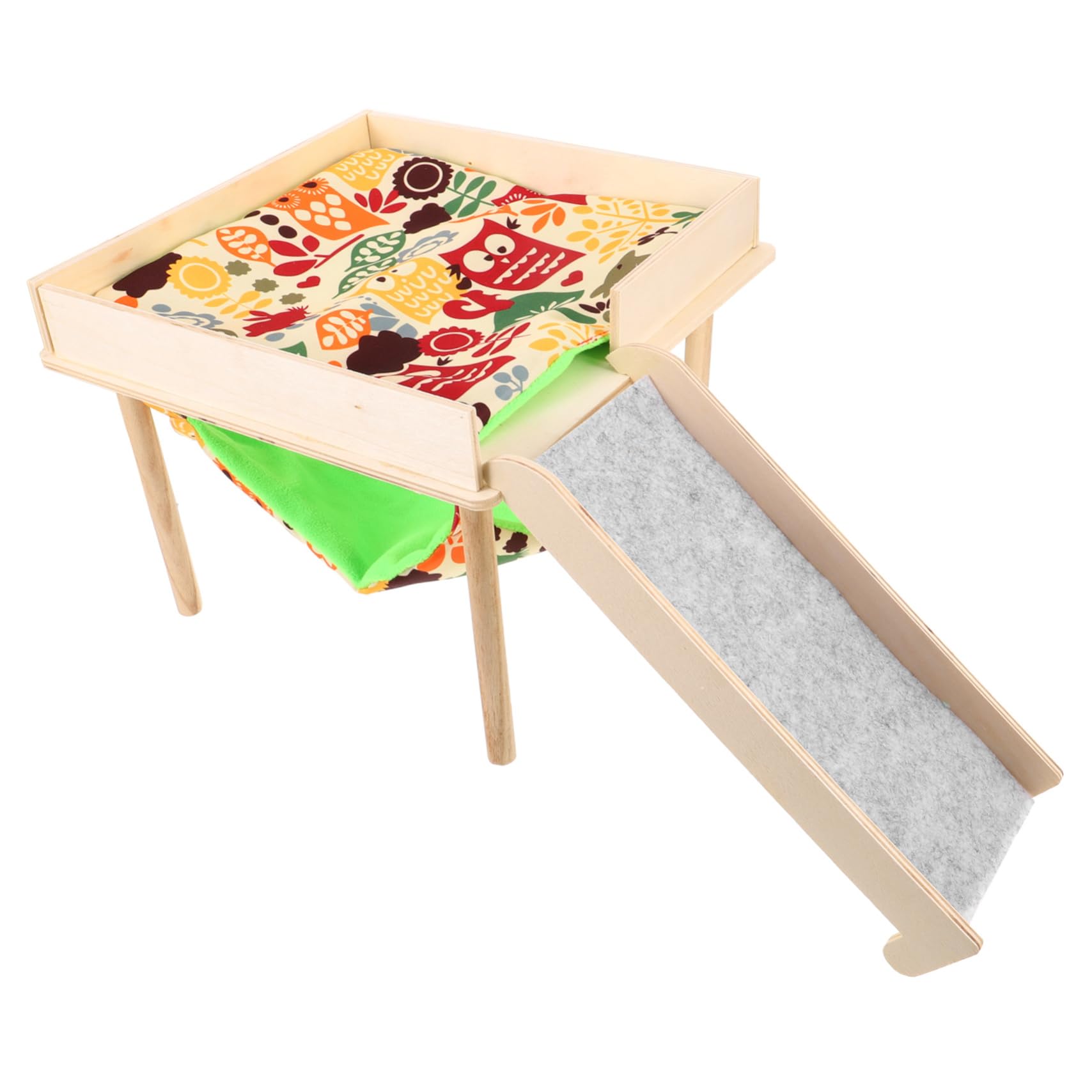 Beavorty Hängematte Aus Holz Für Kleintiere Bequemes Schlafplatz Für Hamster Und Meerschweinchen Mit Leiter Für Frettchen Und Chinchillas Hängendes Versteck Für Papageien Und Kaninchen