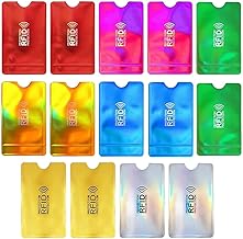 14 Pieces RFID Protection Card Protection Credit Card Cases RFID Blocking Credit Card Case Protector Contactless RFID and NFC Protection Dazzling Colours