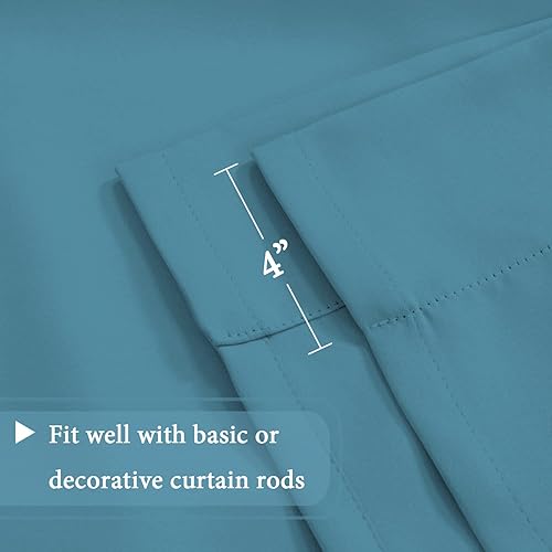 Vista 7 de H.VERSAILTEX - Cortina opaca con ojales, cortina de baño, cortina térmica aislante, cortina de oscurecimiento azul tormentoso para ventana pequeña