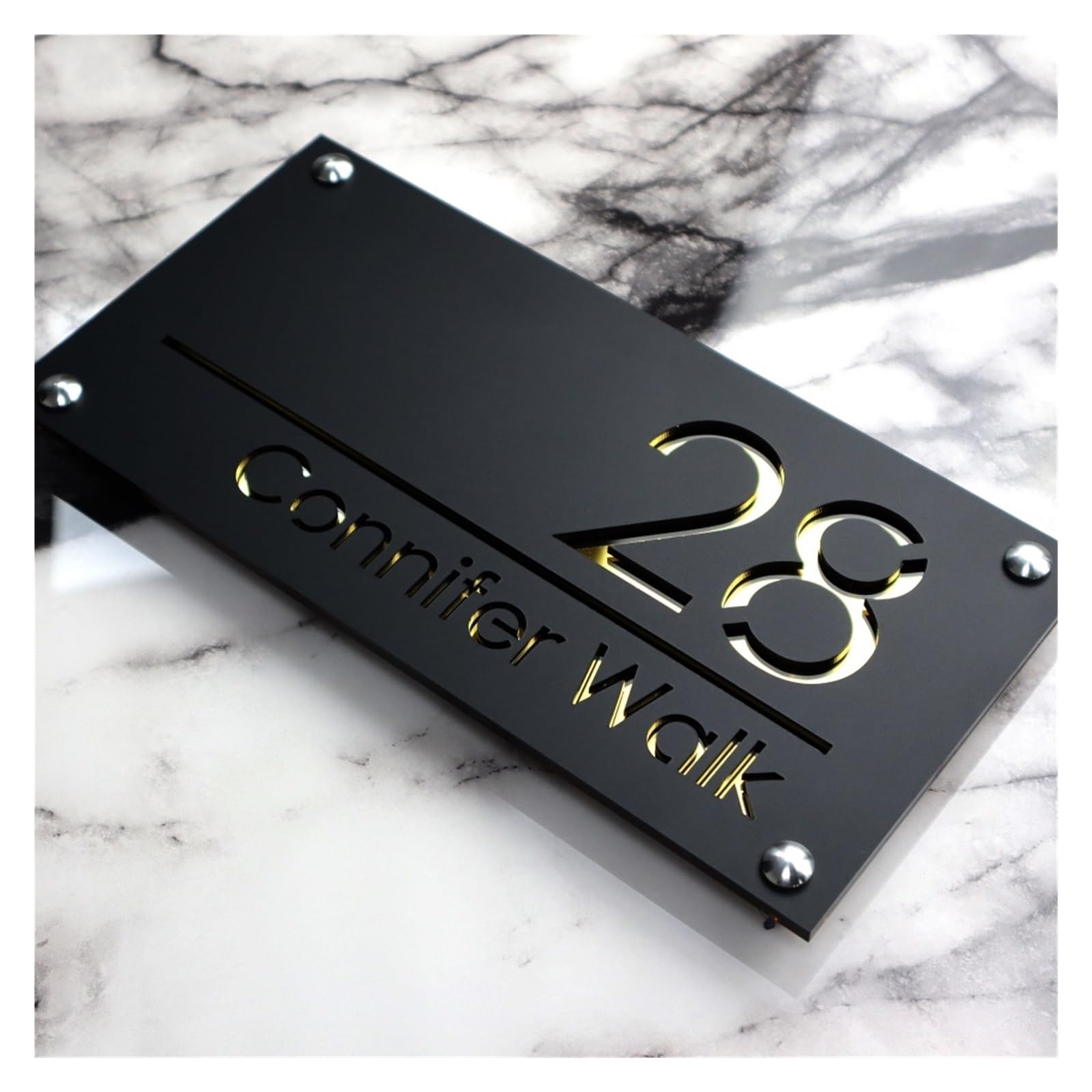 Letrero Con Número De Casa, Placa Puerta, Dirección Calle, Decoración Moderna Acrílica, 1 Ud(5,20x40cm (7.9x15.8in))