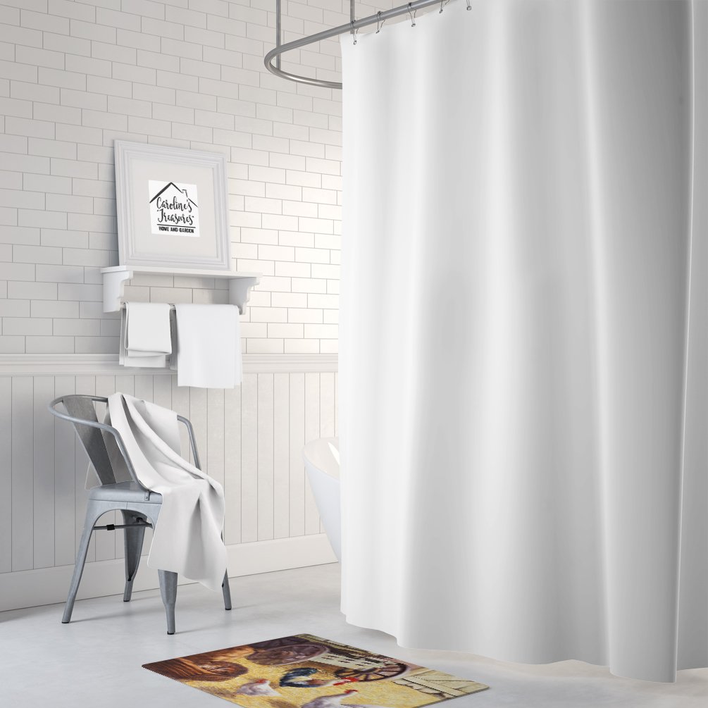 Caroline's Treasures BDBA0339RUG Rooster and Hens Chickens in the Barn Machine Washable Memory Foam Mat, Bathroom Rug, Non-Slip Bath Mat, Durable Thick Washable Rugs for Kitchen, Bathroom Quick Dry, D