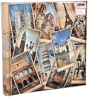 Arpan 10 x 15 cm Vintage Collage - UK-European Travel Memo Photo Album for 200 Photos 4 x 6''