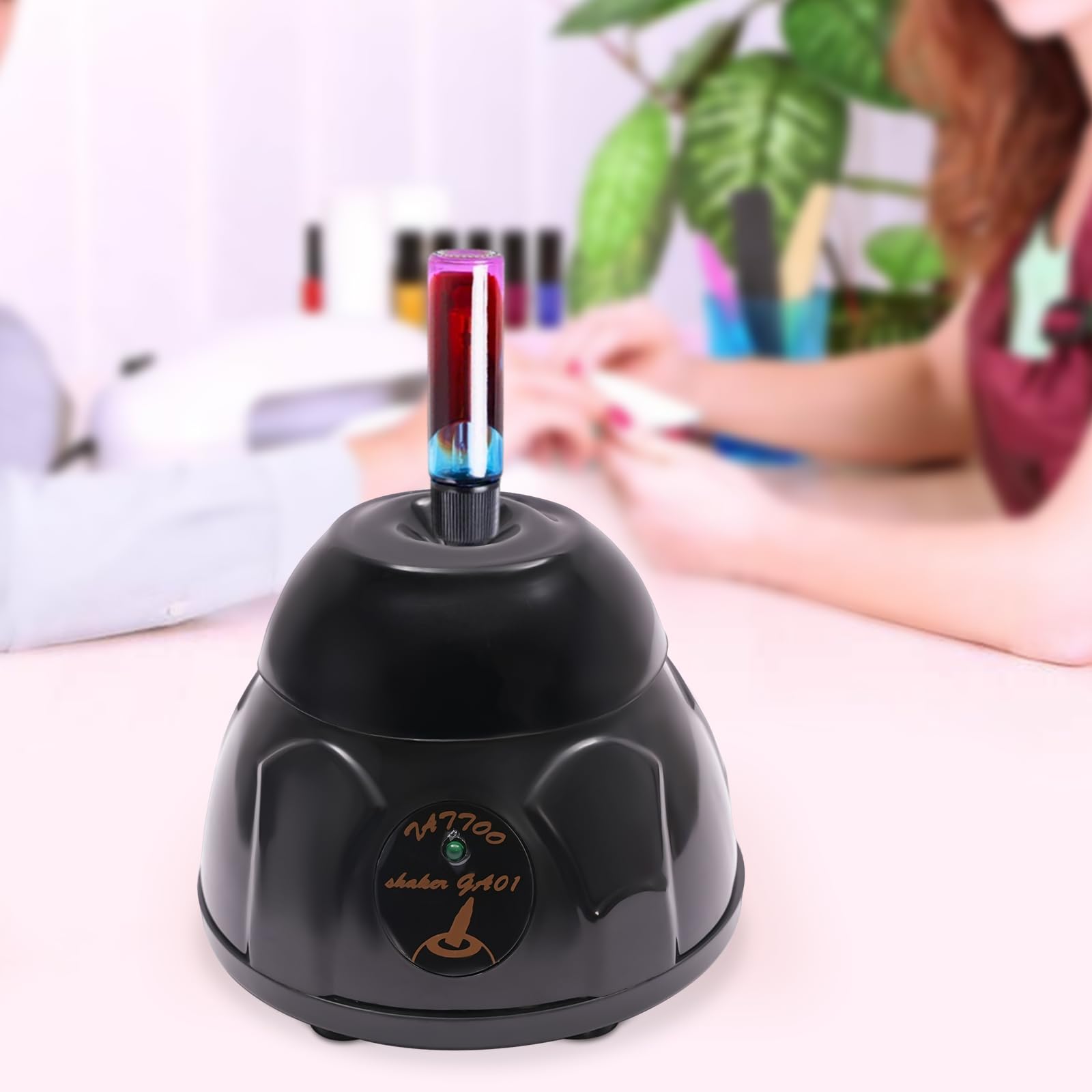Vortex Mixer, Professioneller Liquid Shaker 5200 U/min für Tattoo Tinte und Nagellack, Mini Farbmischer mit Touch-Bedienung, Labor Schüttler mit 6 Saugnäpfen, Schwarz