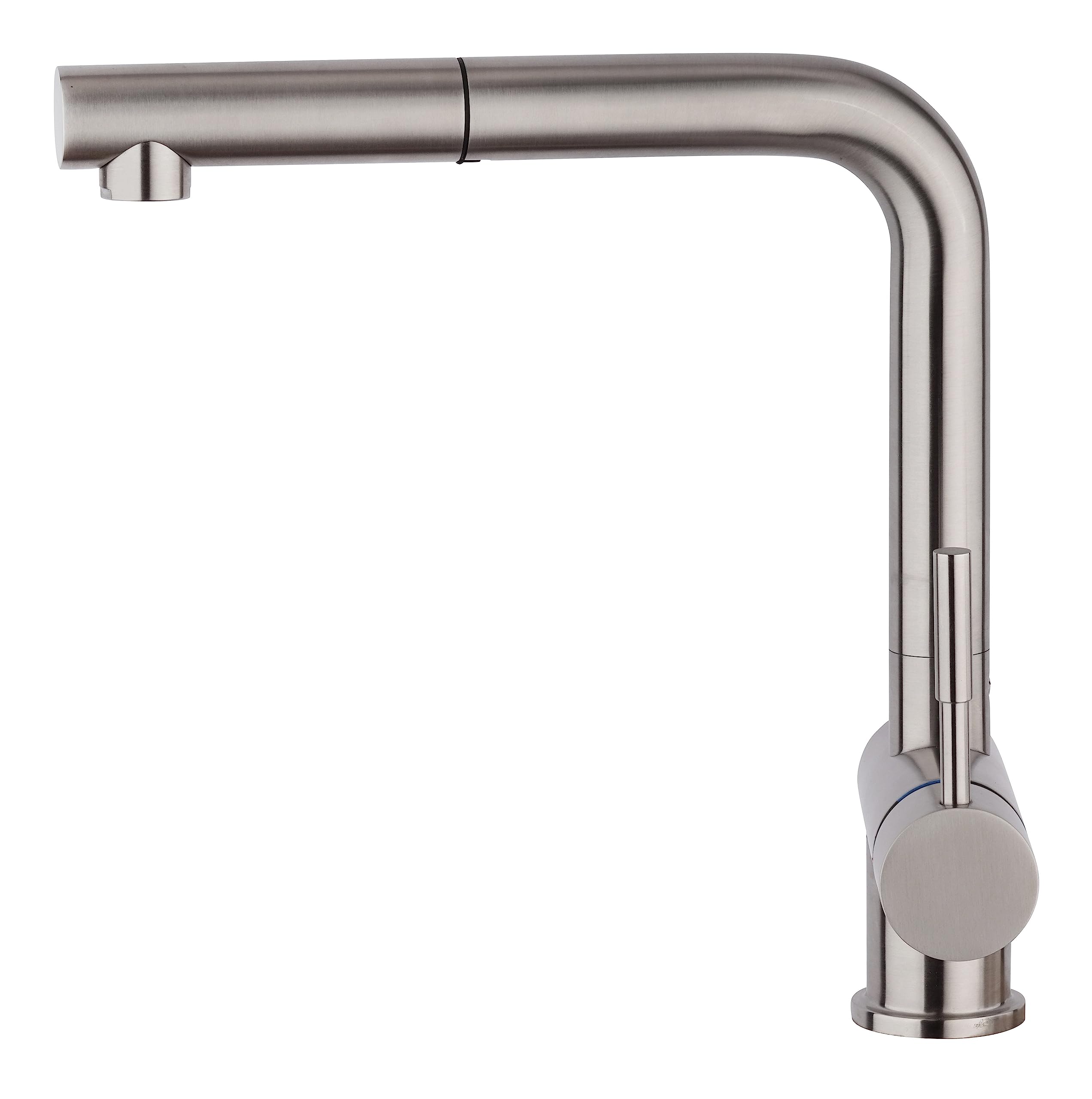 Paini Grifo mezclador monomando para cocina, inoxidable, fregadero de ducha extraíble, diseño moderno, íntegramente fabricado y fabricado en Italia