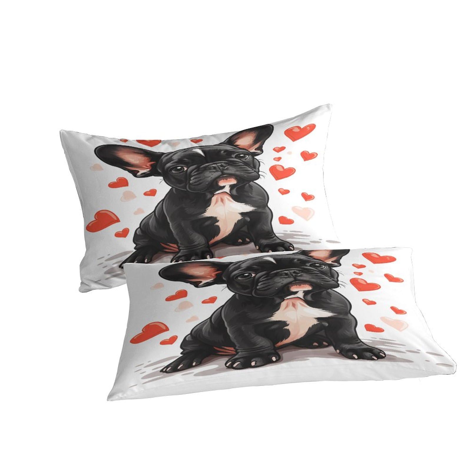 Stampato in 3D Bulldog francese Copertina Stampata Microfibra Disegnata Biancheria Da Letto Stile Morbido Con 2 Federe,Double（200x200cm）, Per Ragazzi Adulti