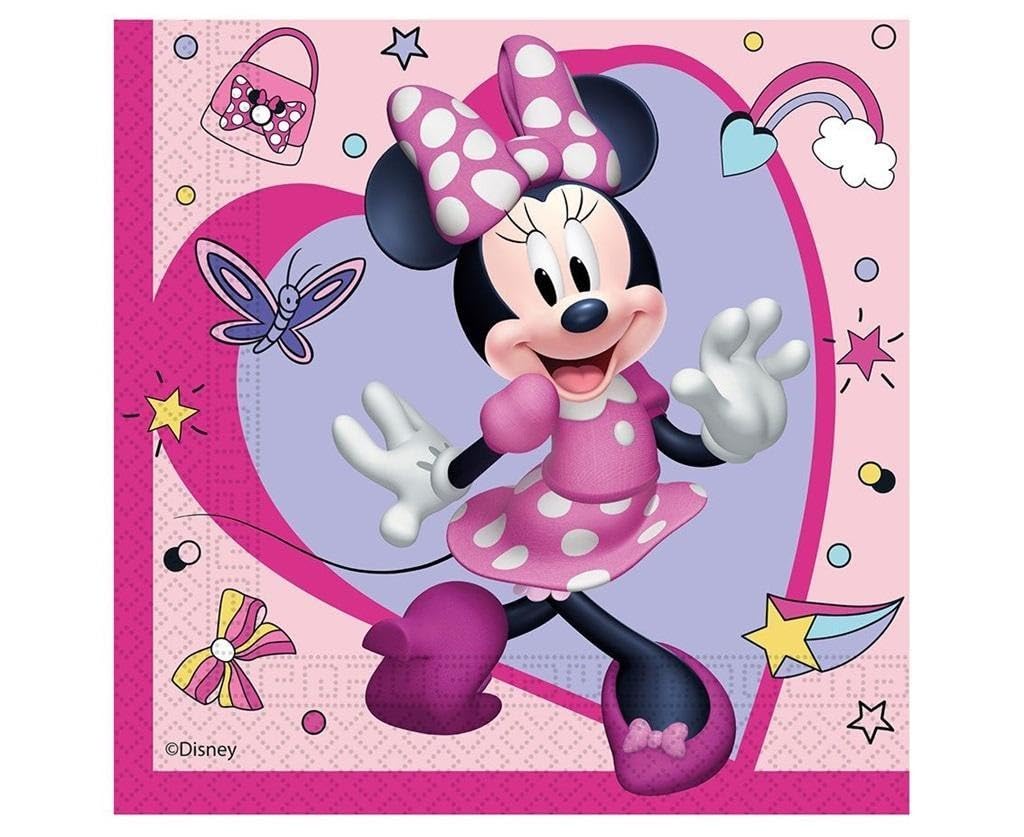 Procos Folat 93832P Napkins FSC Minnie Mouse 33 x 33 cm Pack of 20, Pink, Medium